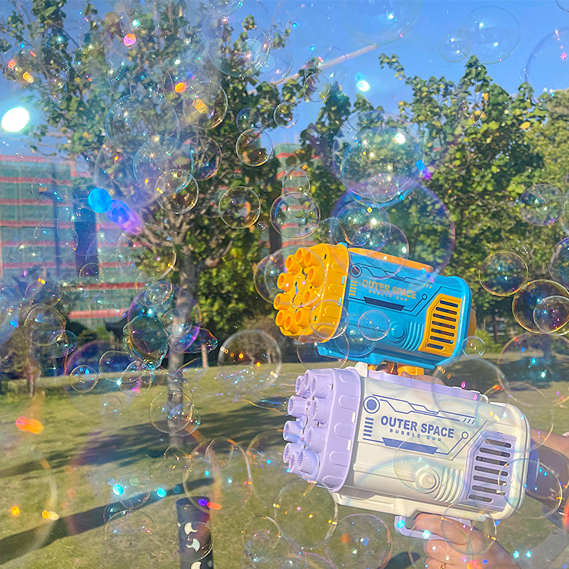 Automatic Bubble Gun With Light (69 Holes)