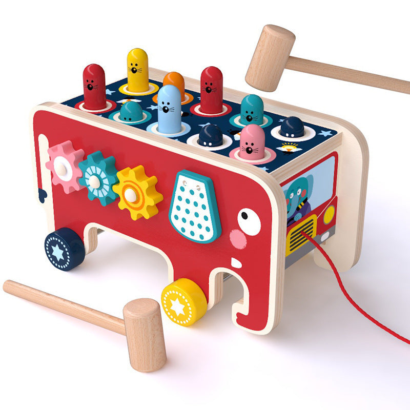 Musical Montessori Wooden Pounding Bench With Early Educational Set